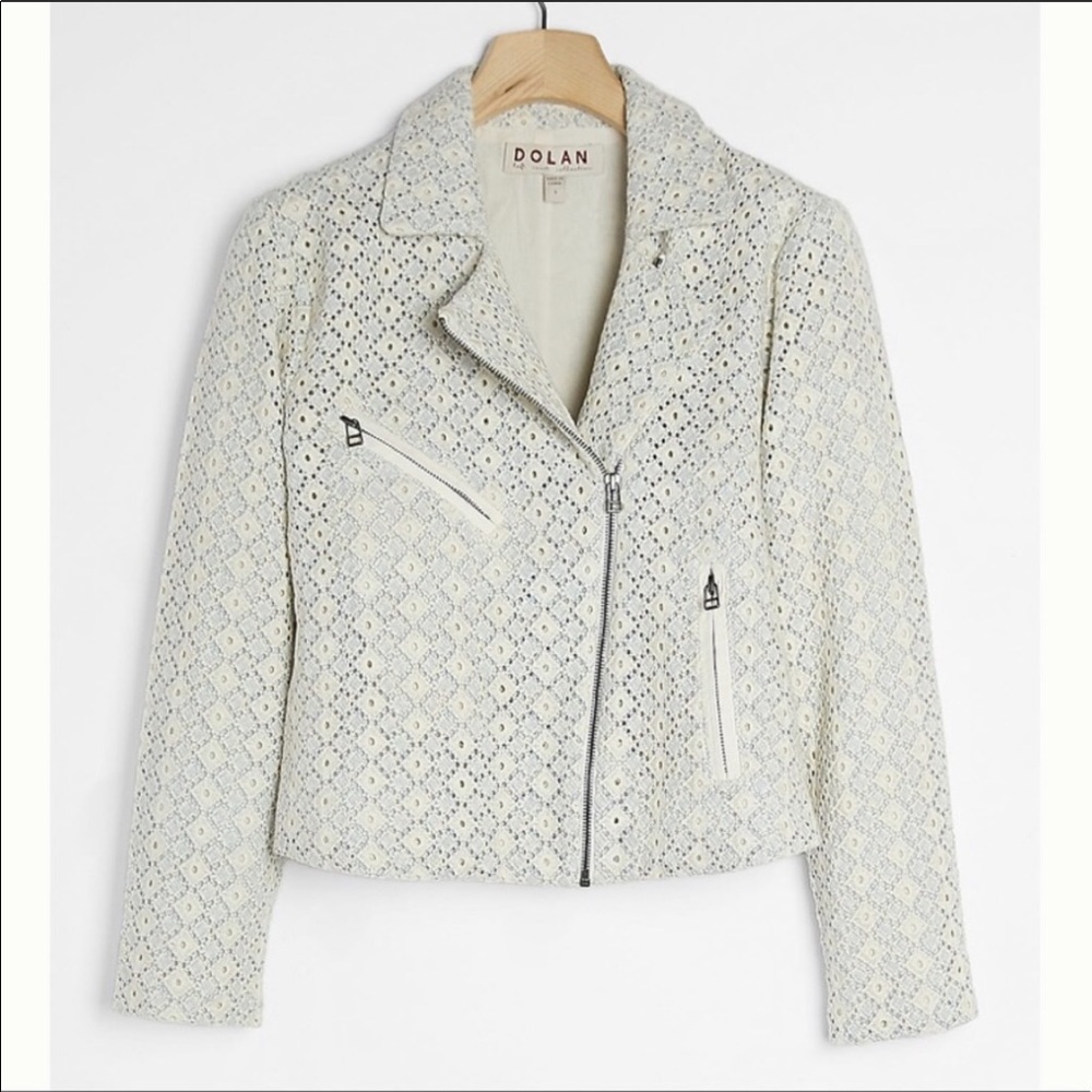 NWT!!ANTHROPOLOGIE ROSSI MOTO JACKET EYELET NWT SIZE L